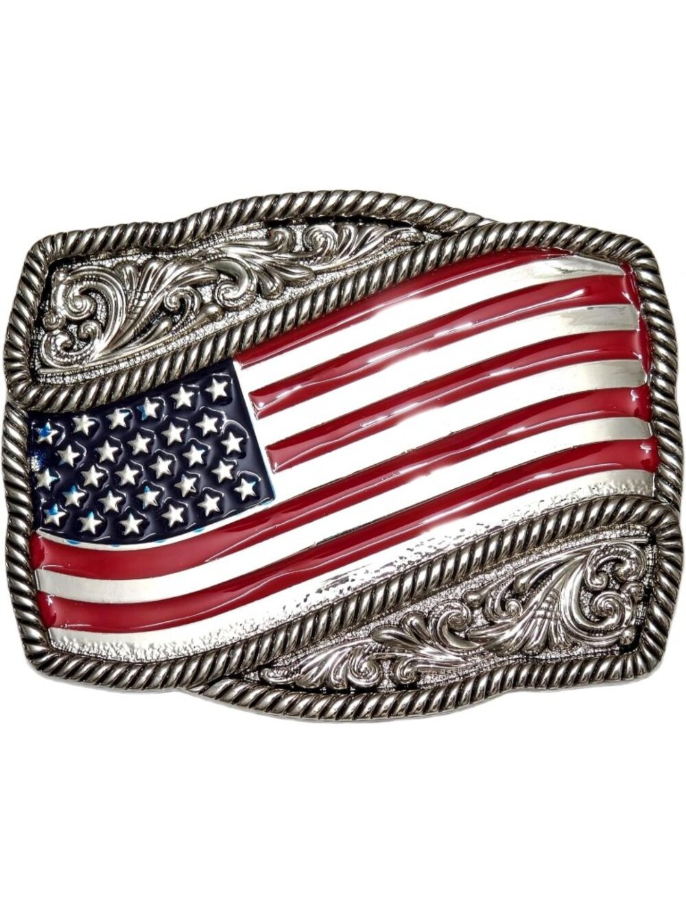 Men Flag Colorful Cowboy Belt Buckle Vintage Western Country Buckle
